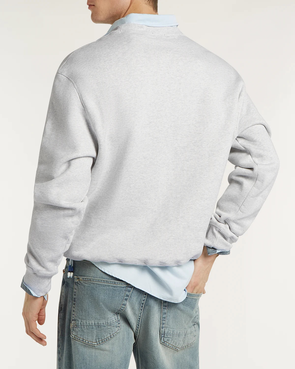 DENHAM SCISSOR PATCH CREWNECK Grey Marl