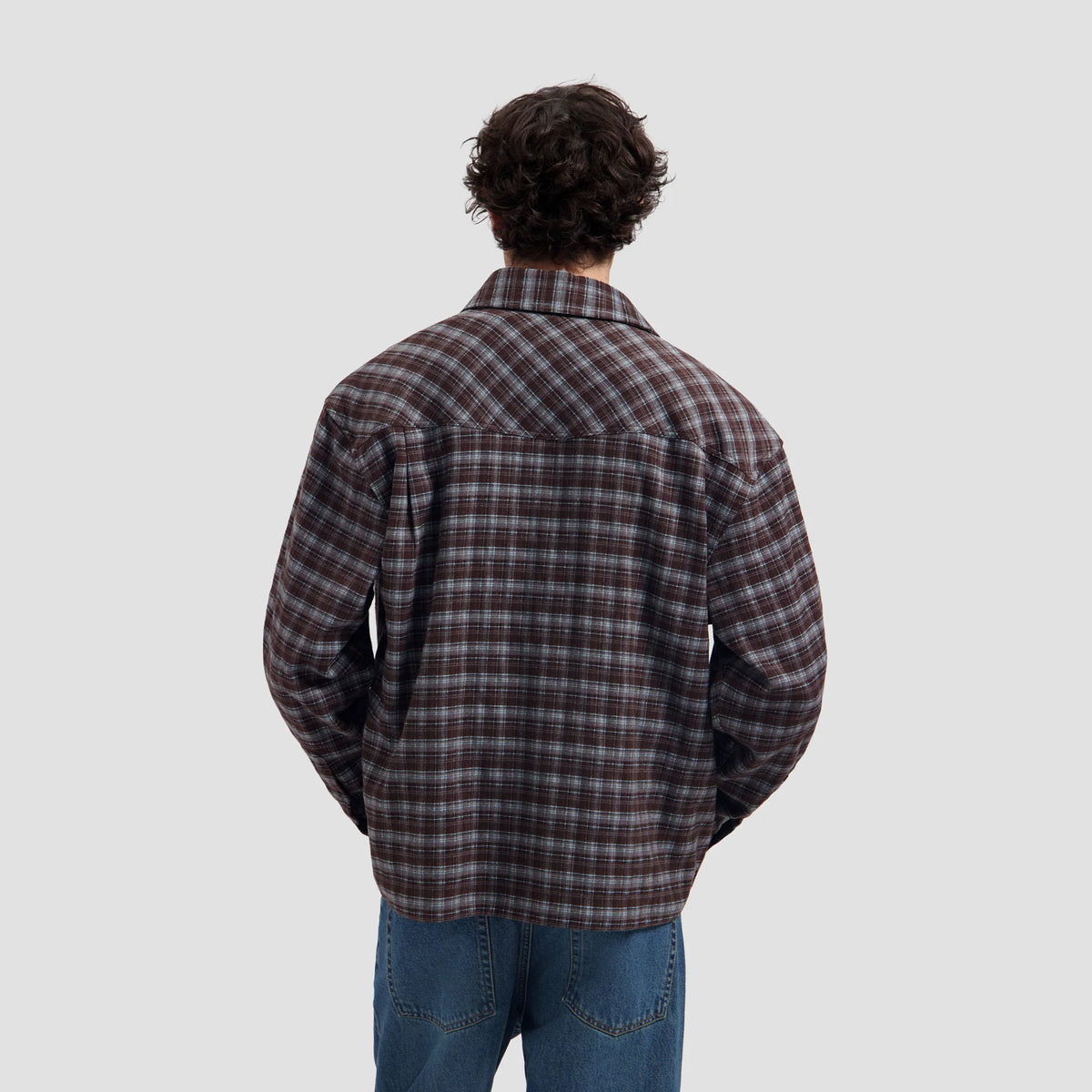 OLAF FLANNEL BOXY SHIRT - CHOCOLATE PLUM/WINDSURFER