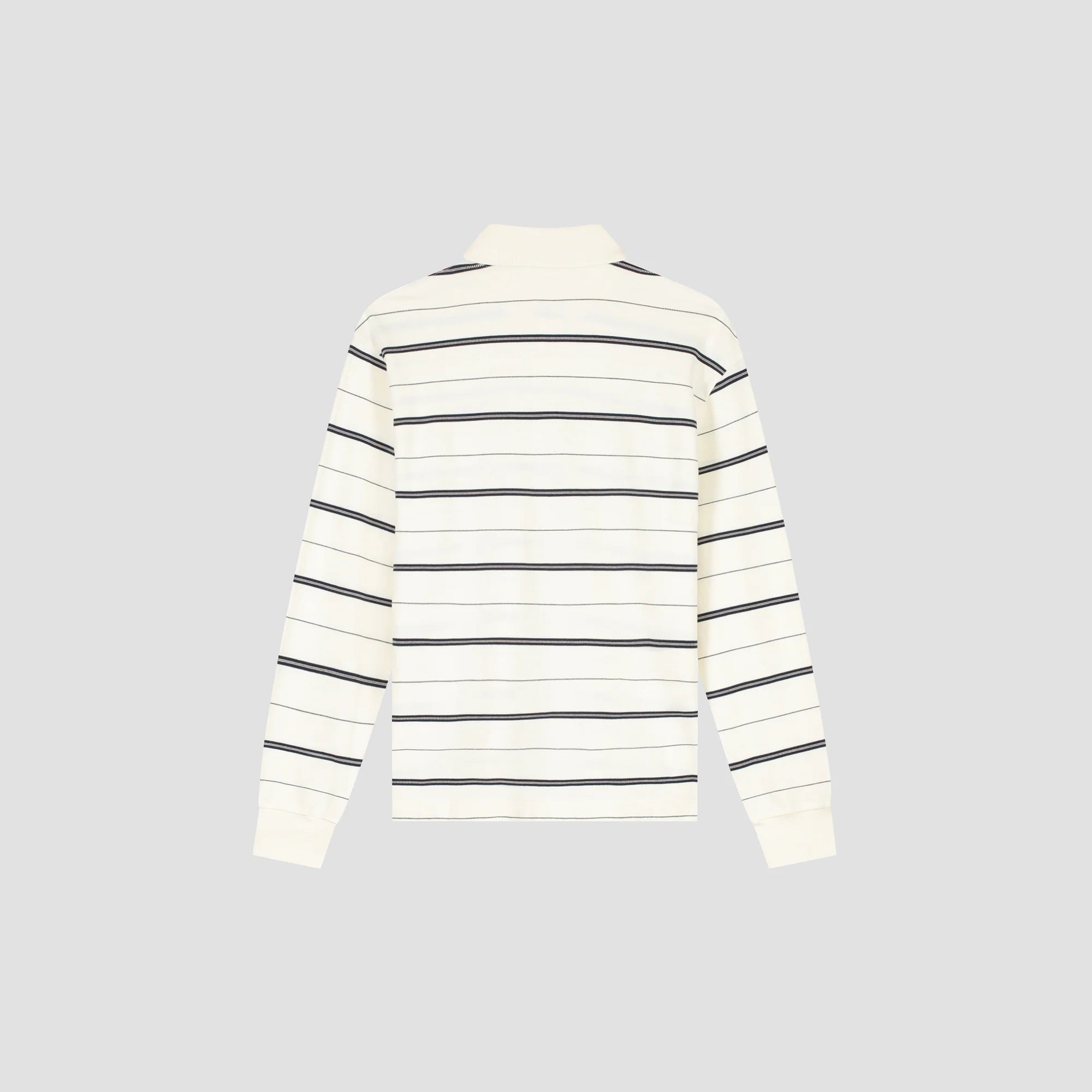 OLAF STRIPED SIGNATURE LS POLO - OFF WHITE/ NAVY STRIPE