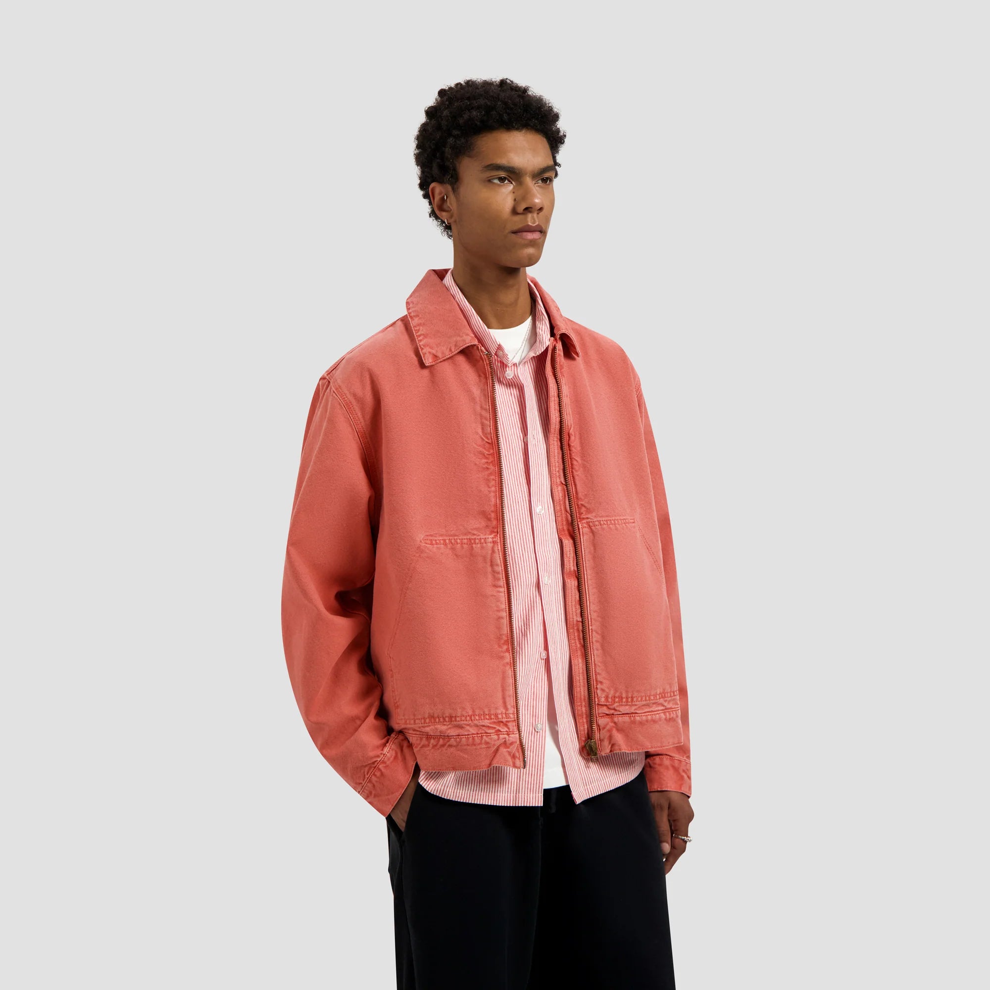 OLAF WASHED CANVAS JACKET - BURNT CORAL