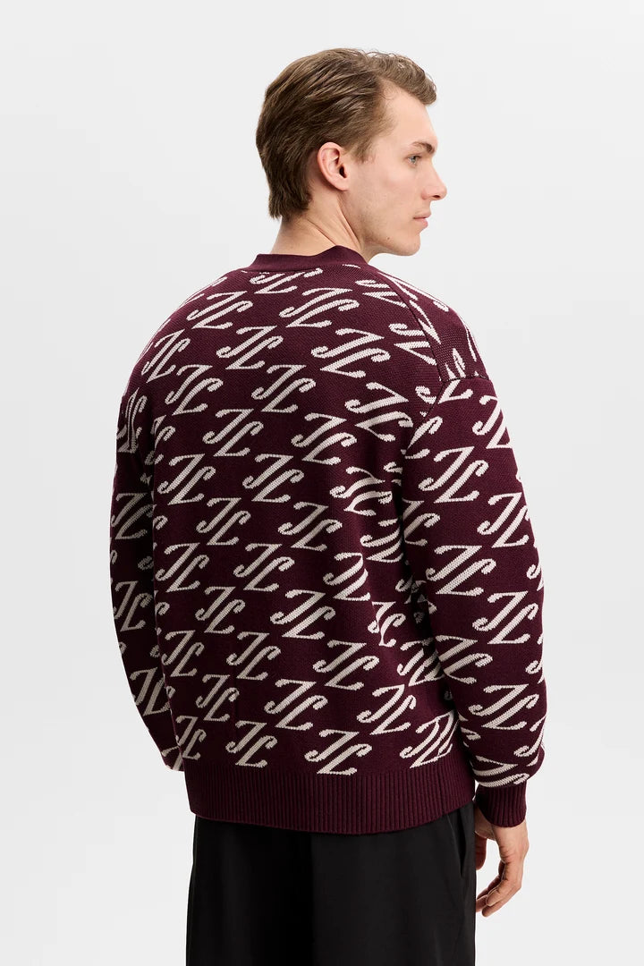 J.LINDEBERG DENNY JACQUARD CARDIGAN | Winetasting