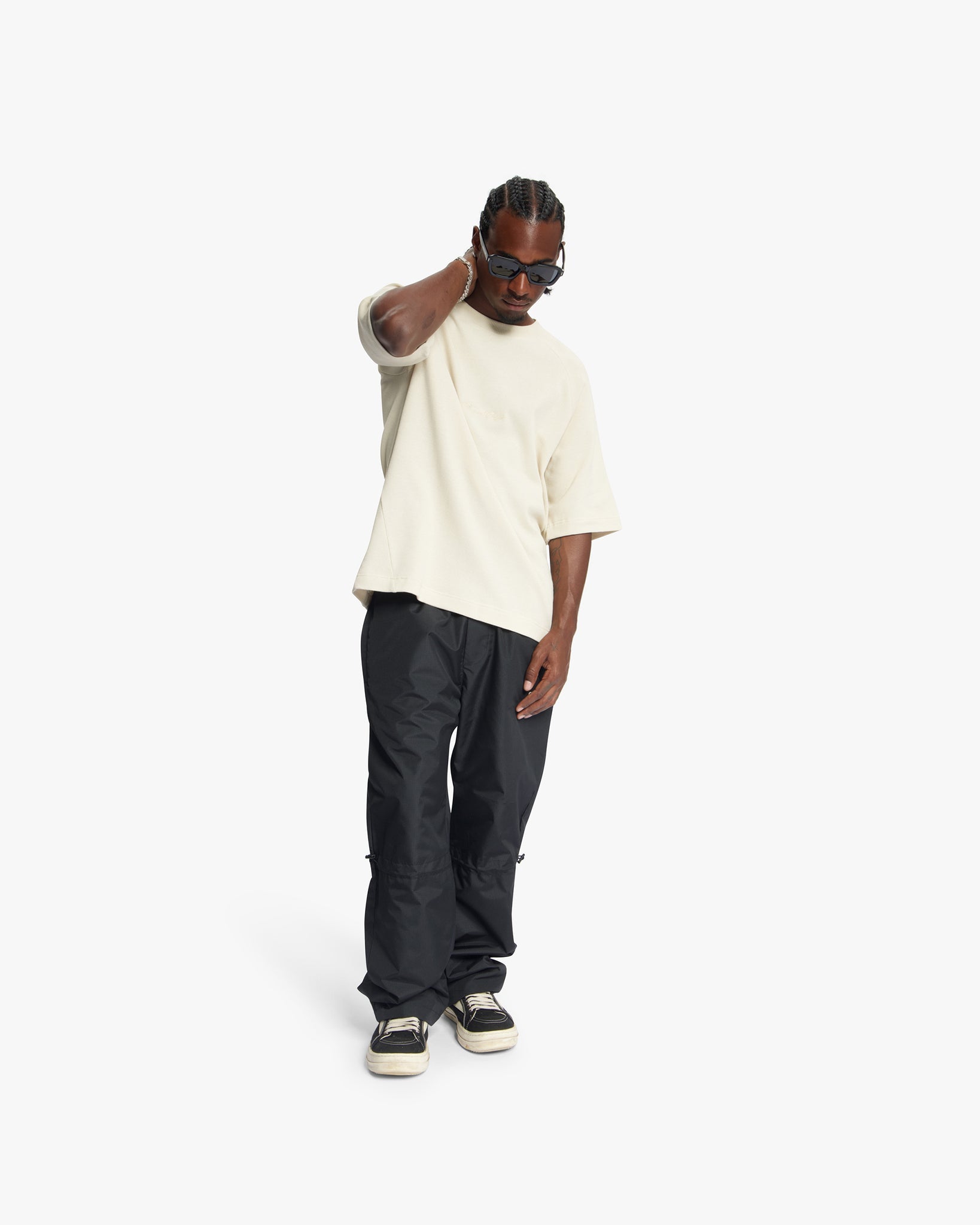 Croyez Waffle Raglan T-Shirt | Forest Green | Light Beige