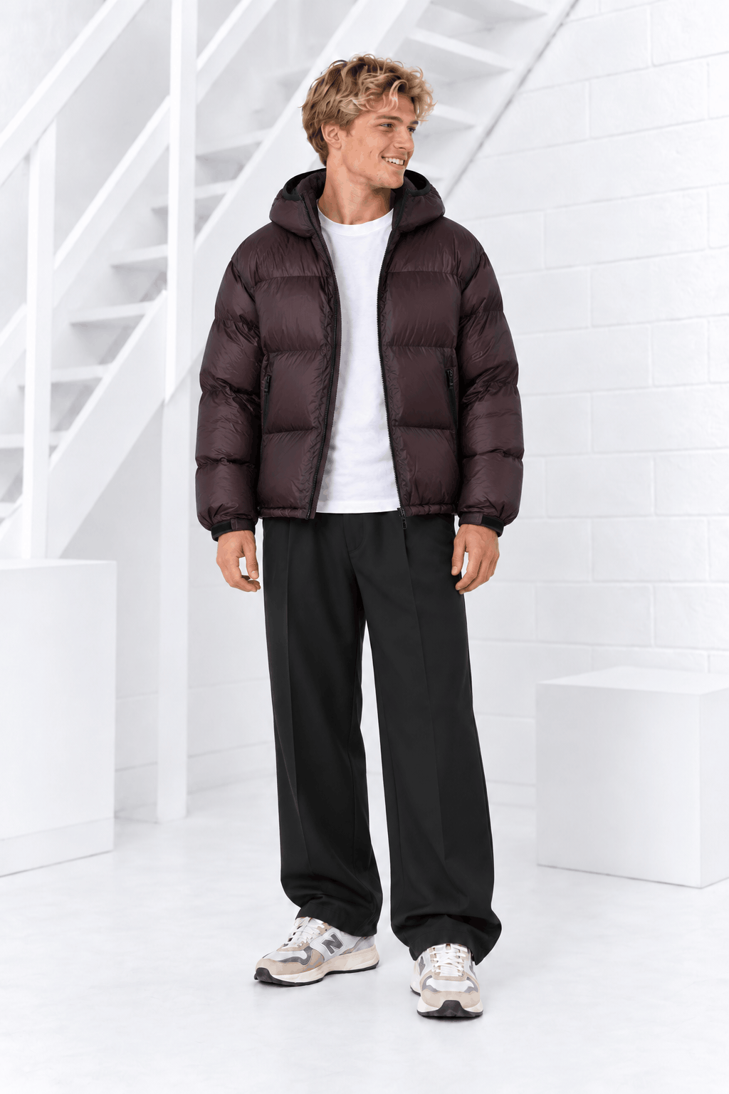 CROYEZ TRANSLUCIDE PUFFER JACKET Raisin Red