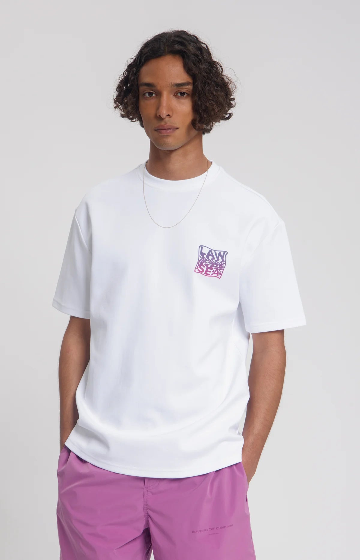 LAW OF THE SEA DISPLACE ARTWORK T-SHIRT Brigt White
