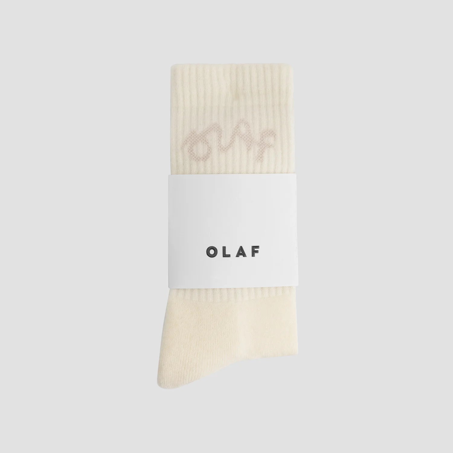 OLAF SIGNATURE LOGO SOCKS - OFF WHITE