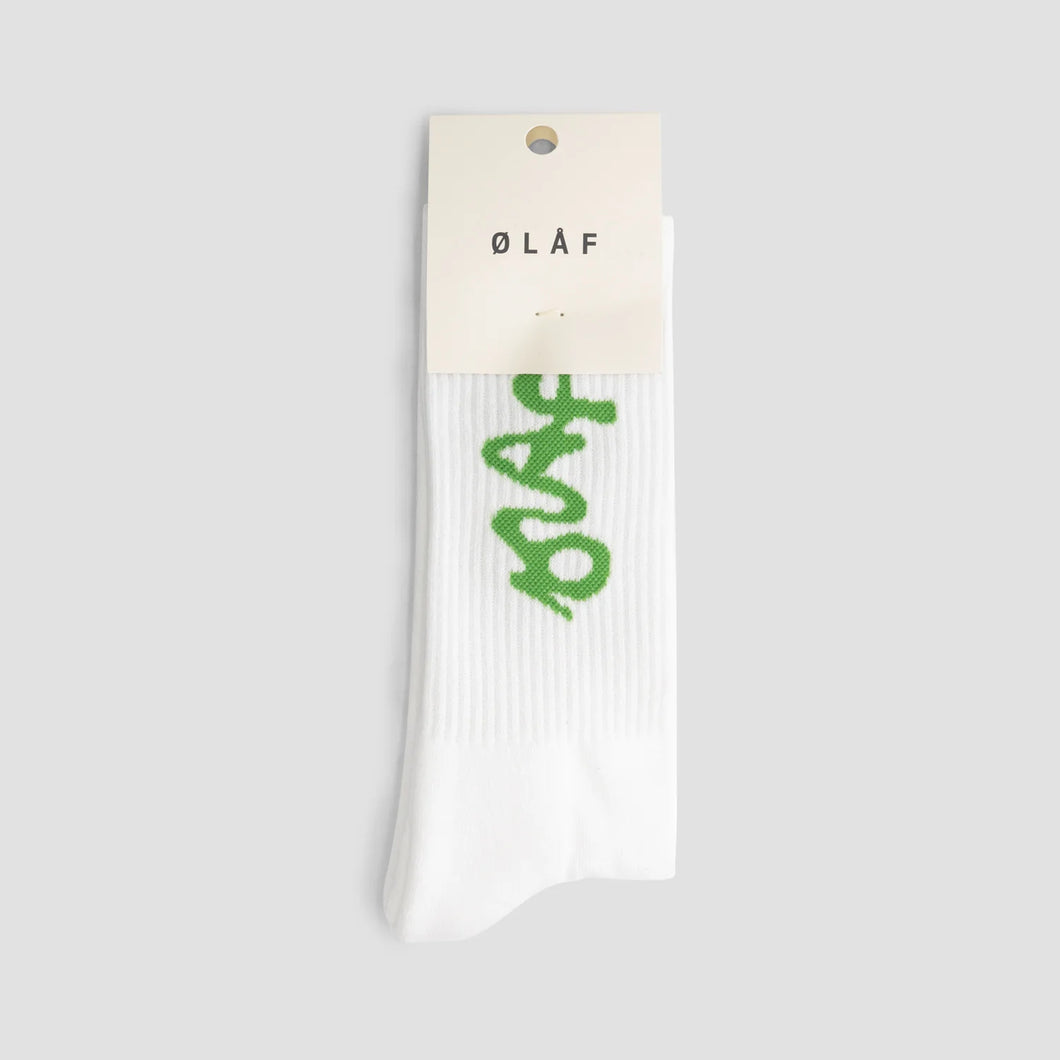 ØLÅF Signature Logo Socks Optical White