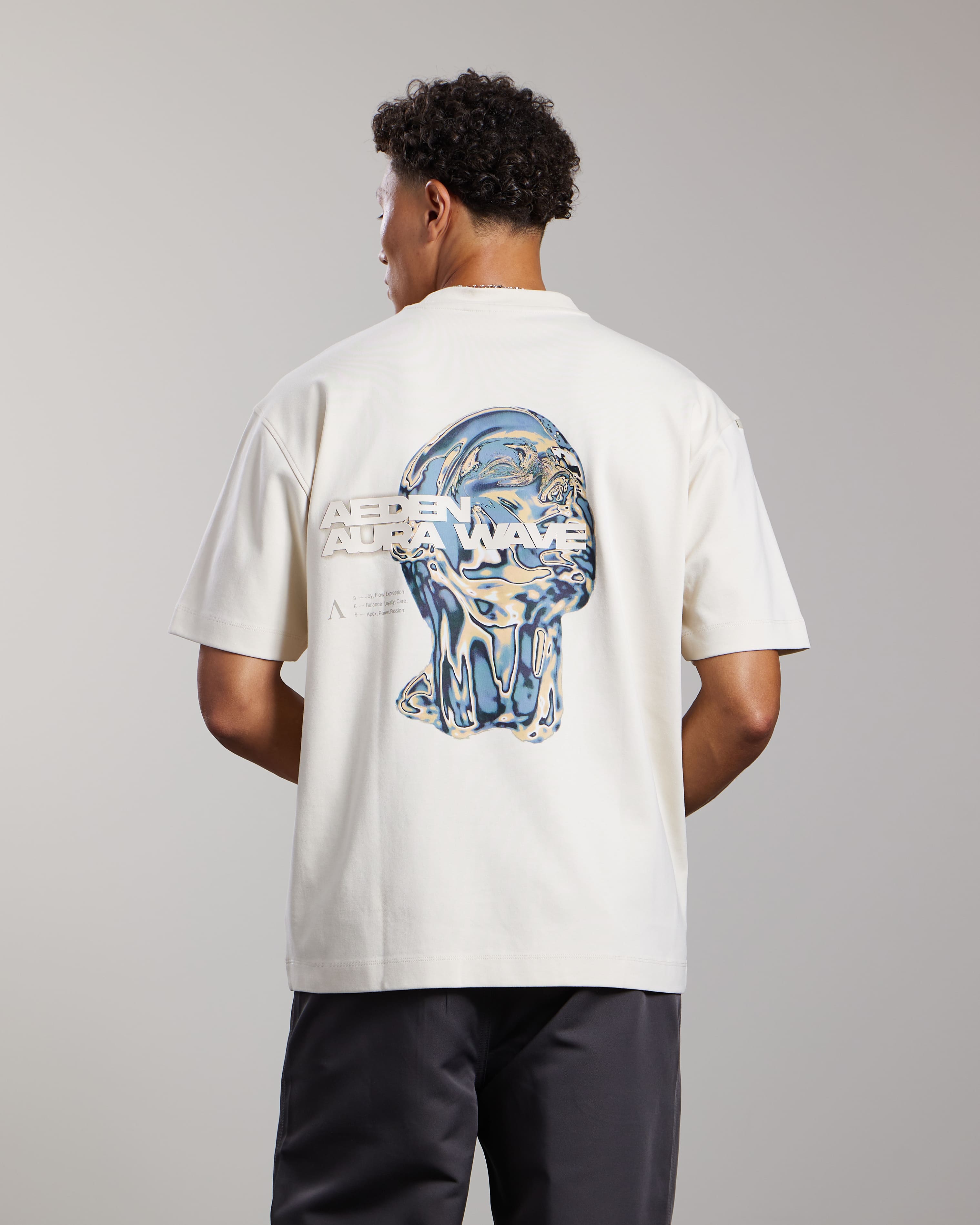 AEDEN LUMA TEE WHITE CAP GREY