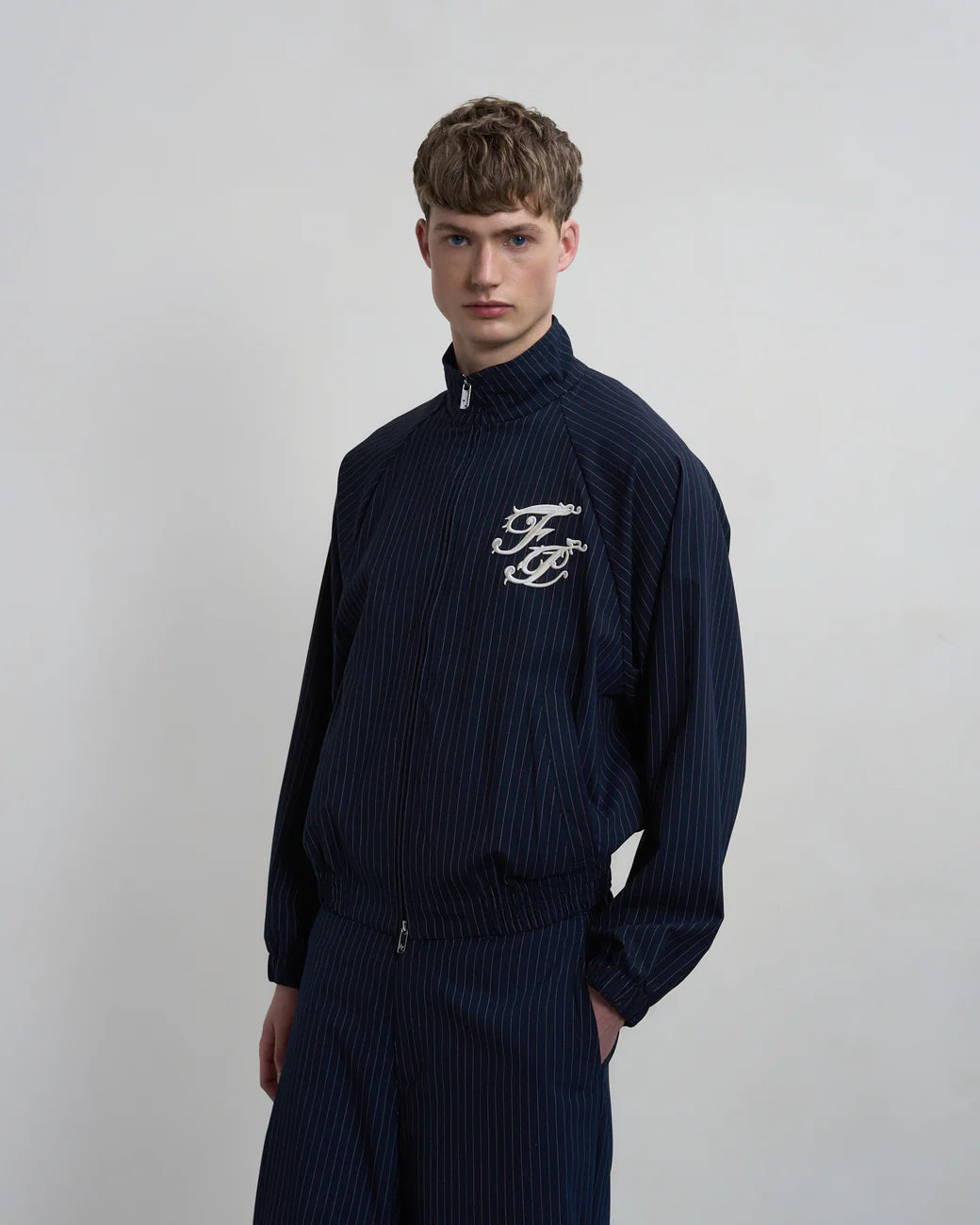 FILLING PIECES Track Jacket Pinstripe Blue