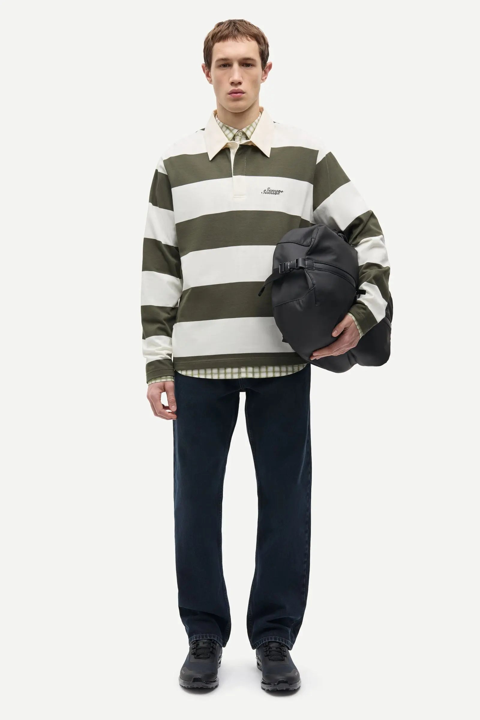 SAMSOE SAMSOE SAKEVIN X POLO LS 15512 Forest Night Stripe