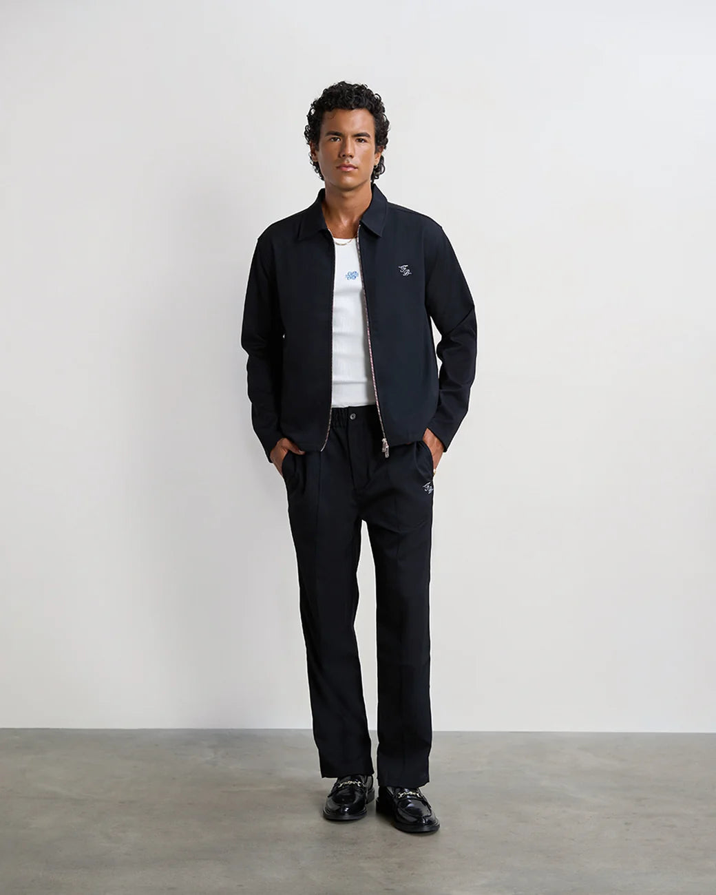 FILLING PIECES Coach Jacket Twill Wool Black