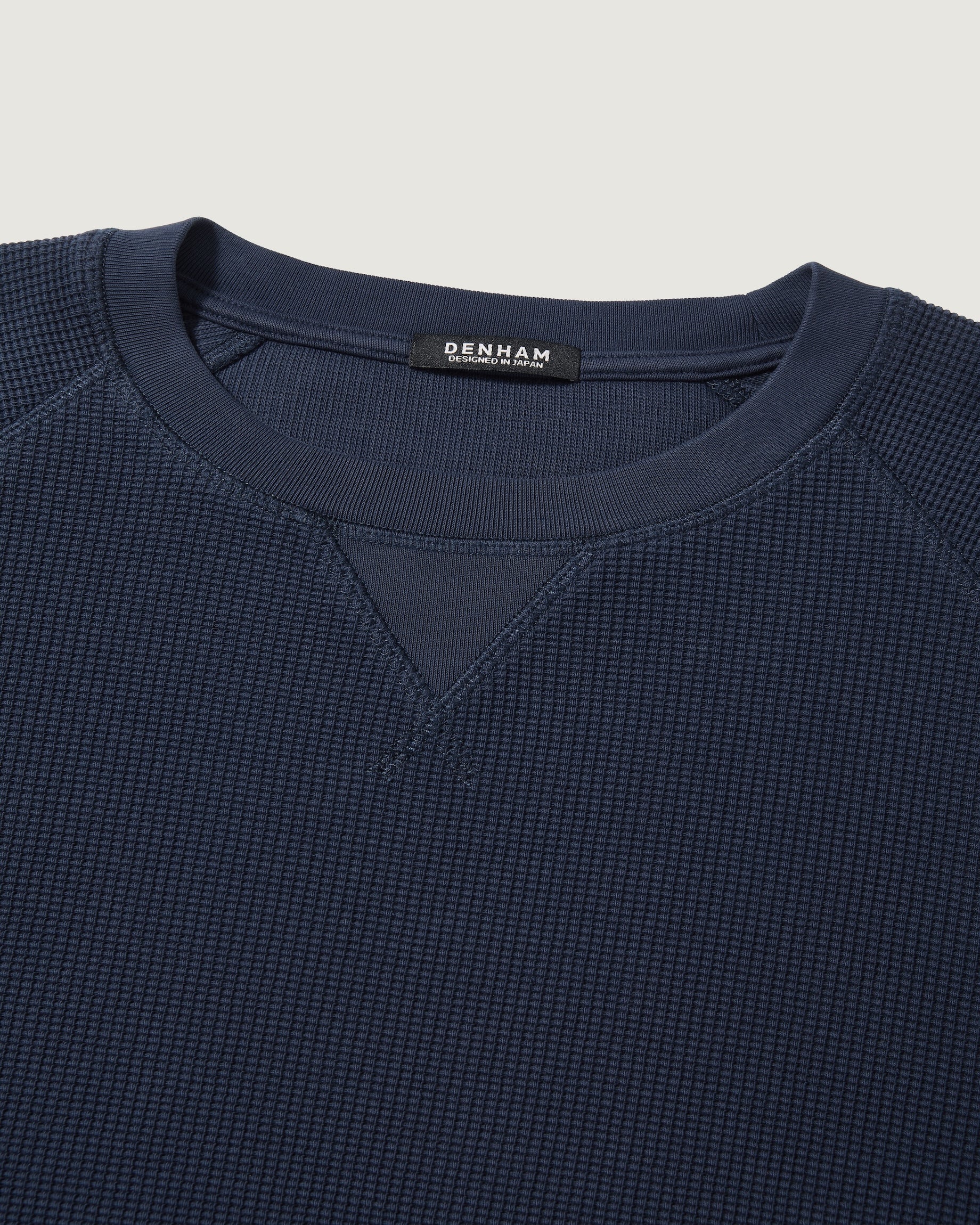 DENHAM WAFFLE LS SWEAY Navy