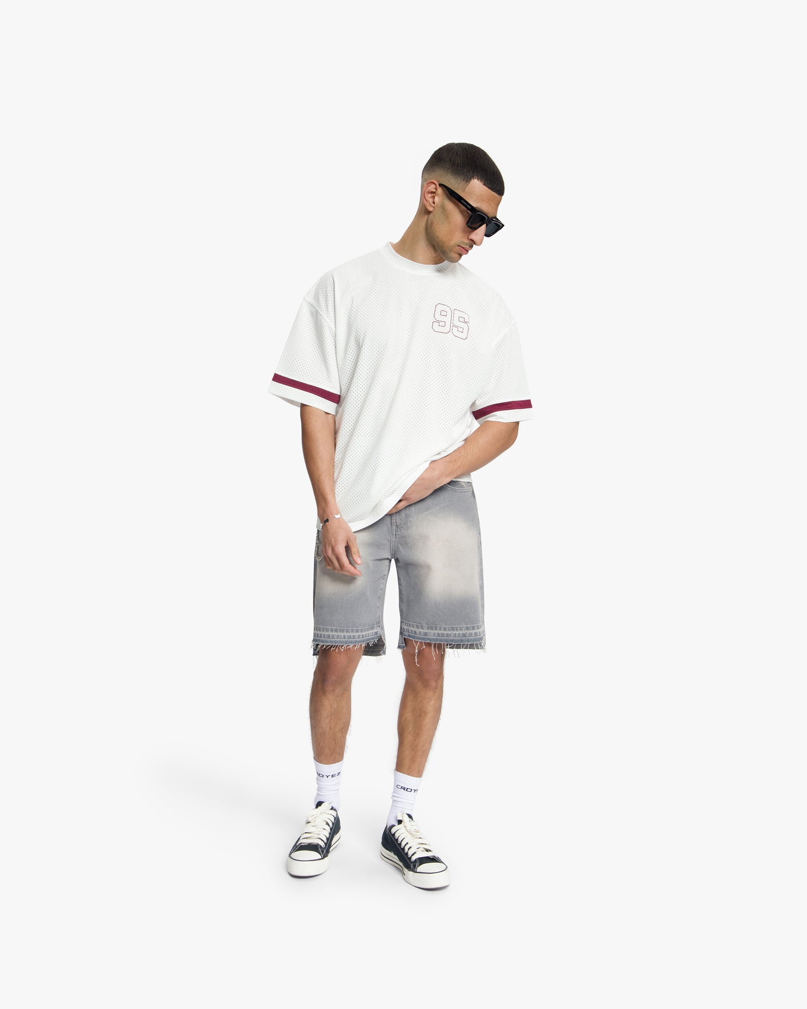 CROYEZ M MESH JERSEY Off-White/Cherry
