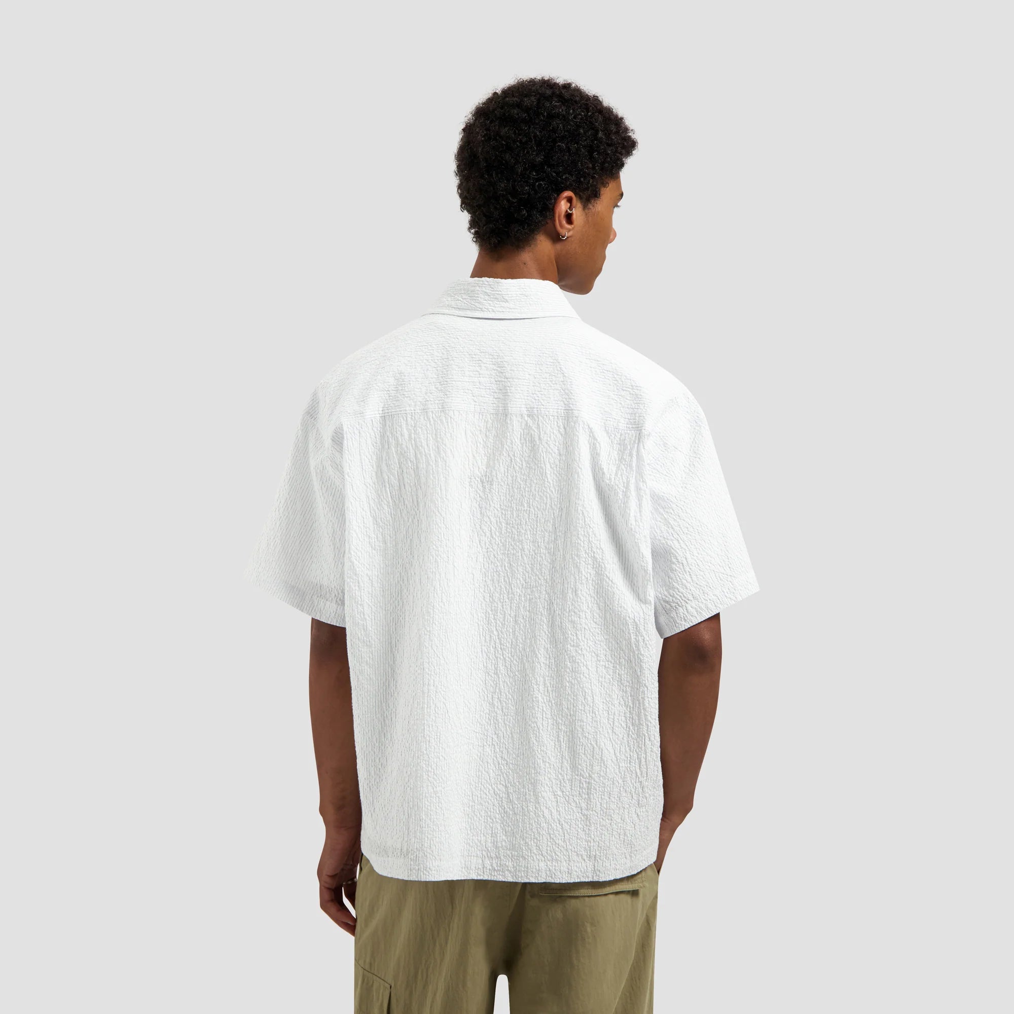 OLAF STRIPE BOXY SS SHIRT - OPTICAL WHITE