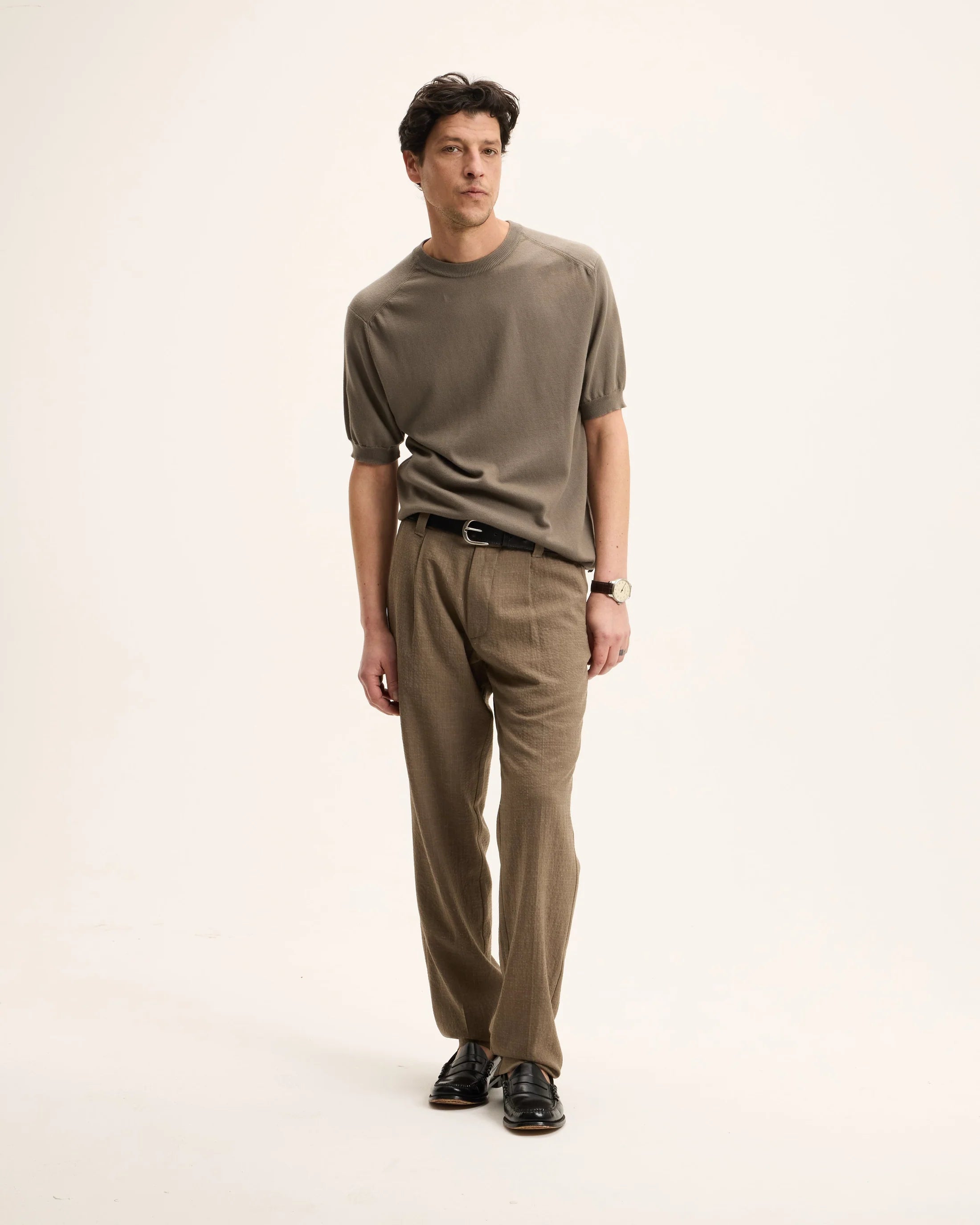 GOOD PEOPLE Bart Breathable Wool Trousers Earth
