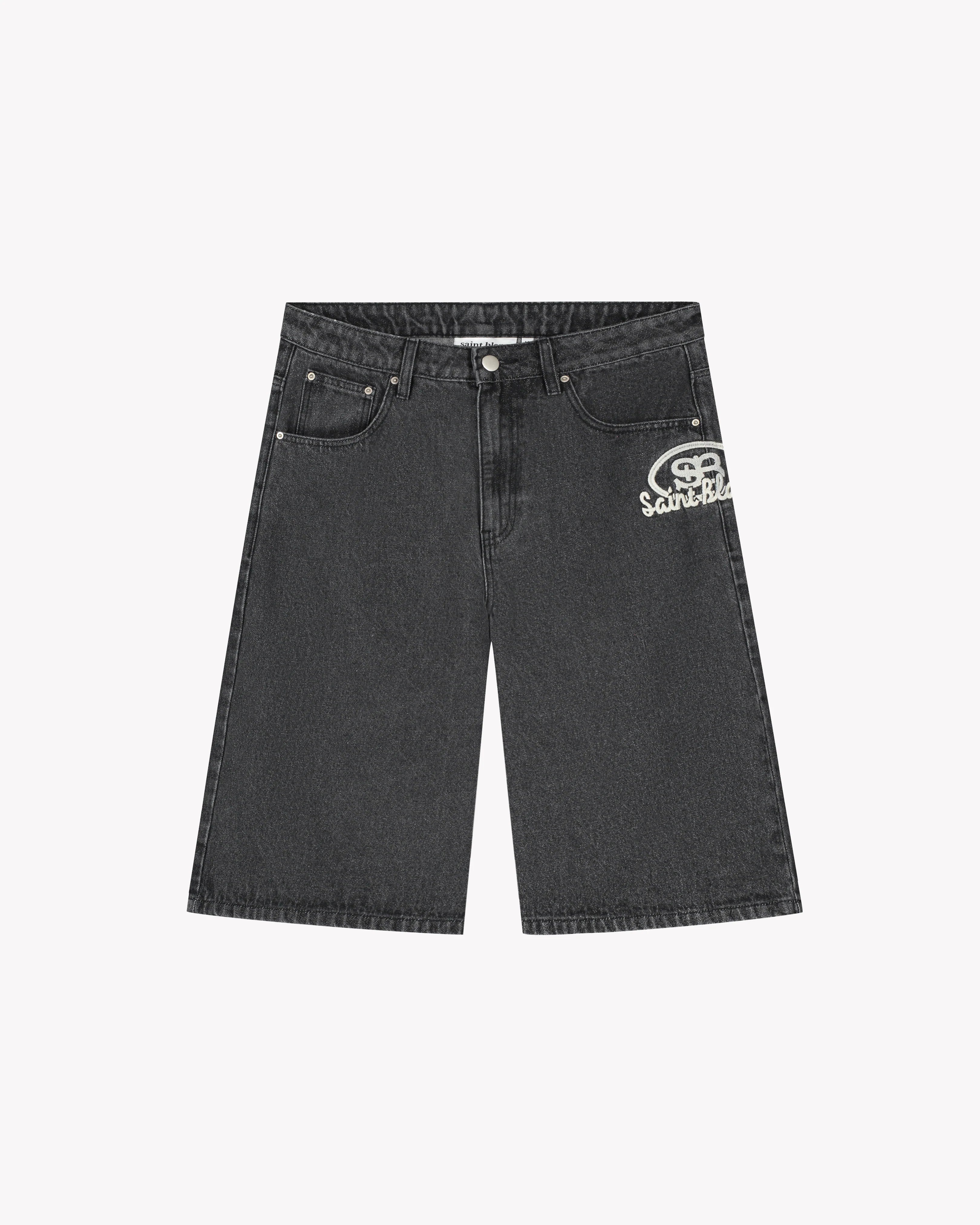 SAINT BLANC OVAL LOGO DENIM SHORT