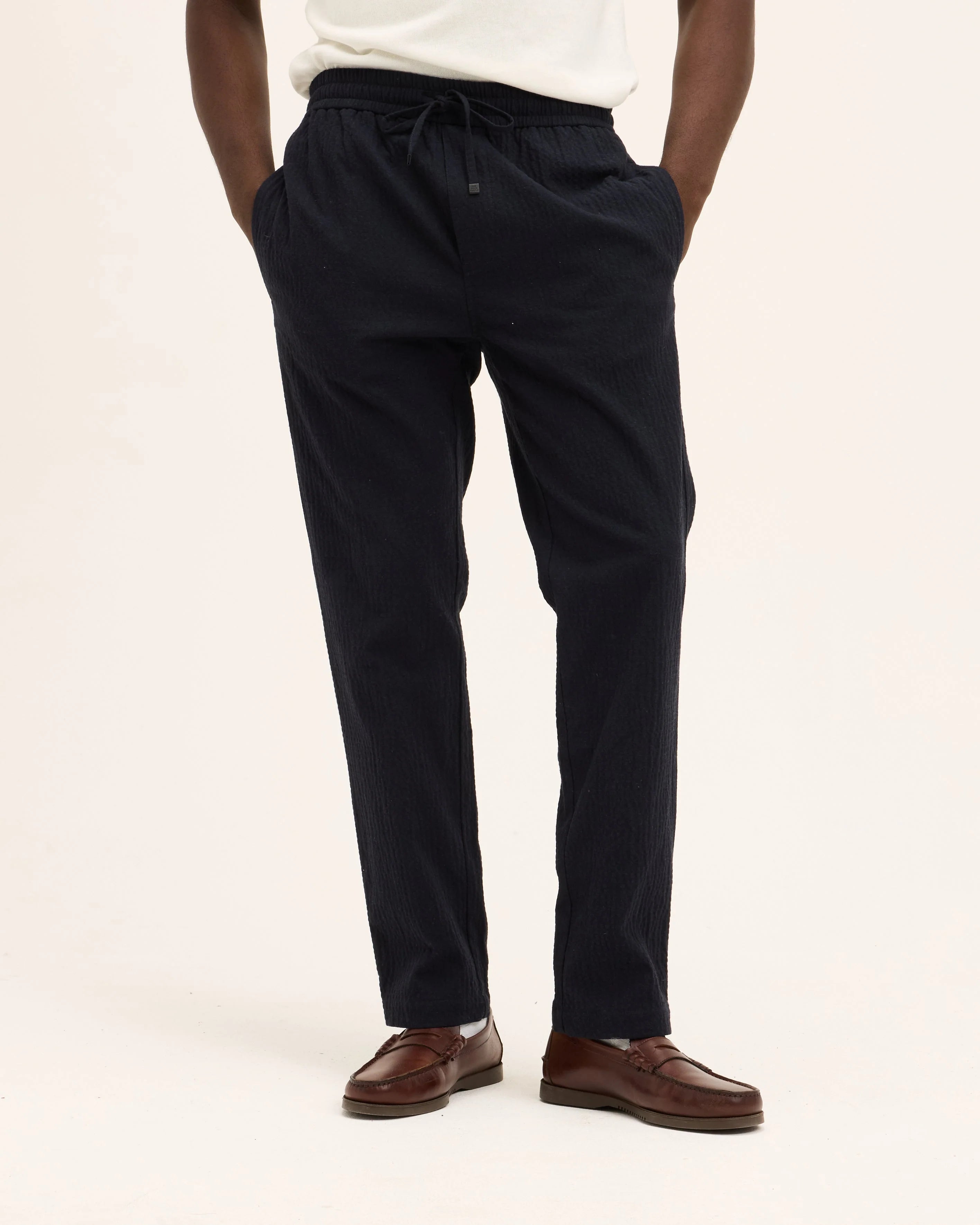 GOOD PEOPLE Bob Relaxed Fit Trousers Navy