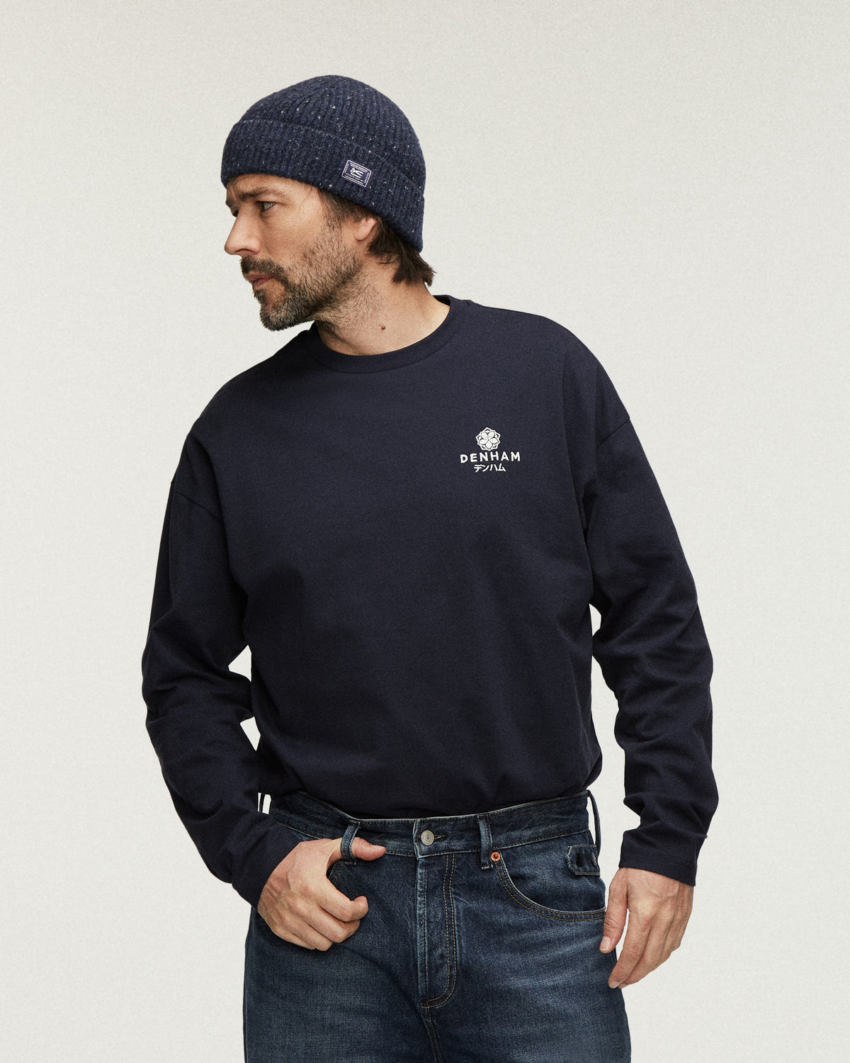 DENHAM TSUBAKI LS TEE | Navy Blazer