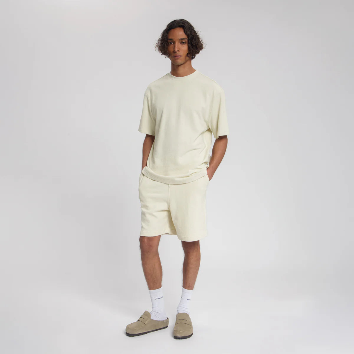 LAW OF THE SEA PROTEUS TERRY SHORTS Almond Milk
