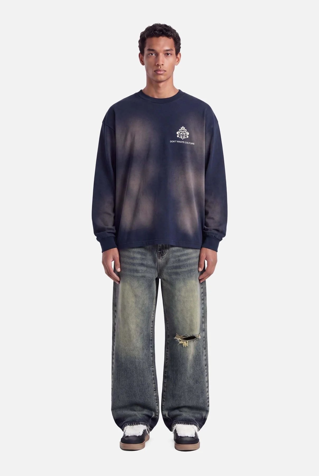 DON’T WASTE CULTURE FADE LONGSLEEVE | NAVY BLUE