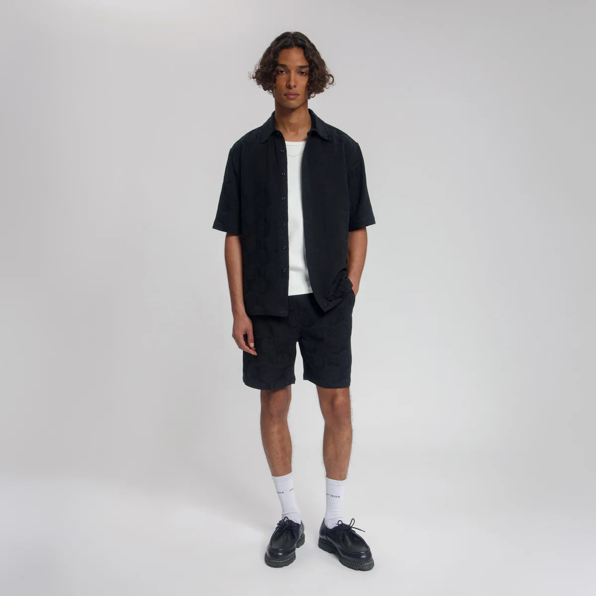 LAW OF THE SEA SOLVIND JACQUARD SHIRT Black