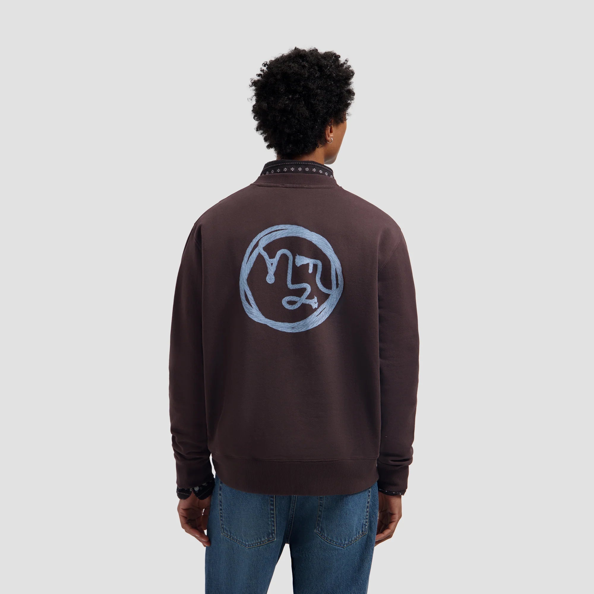 OLAF LASSO FACE CREWNECK - CHOCOLATE PLUM