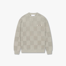 Afbeelding in Gallery-weergave laden, CROYEZ CHECKERBOARD KNIT SWEATER | GREY