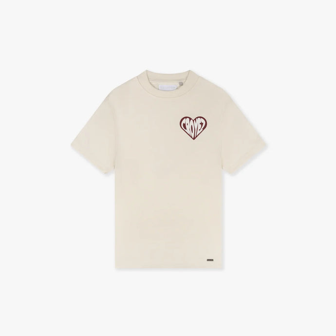 CROYEZ PUFFED HEART T-SHIRT- Off White