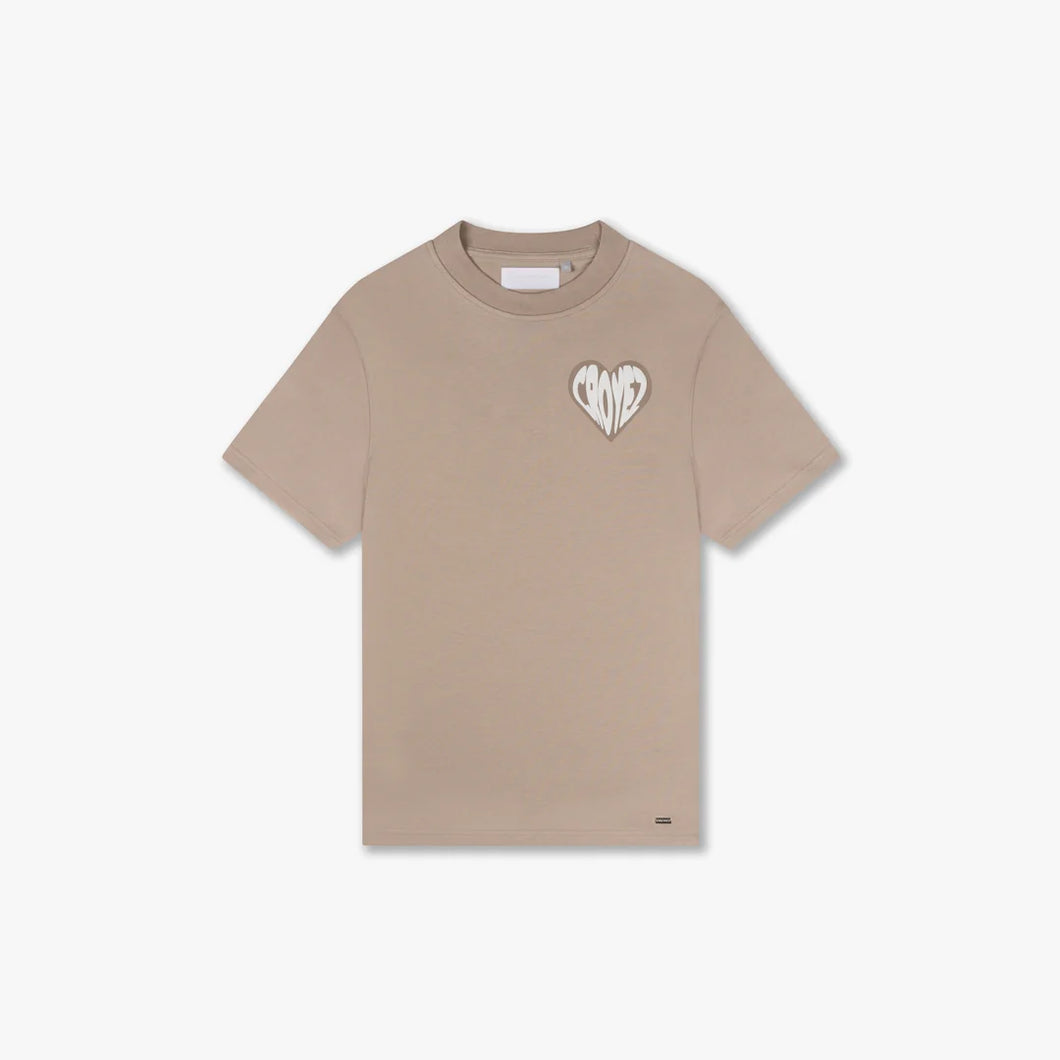 CROYEZ PUFFED HEART T-SHIRT - Sand