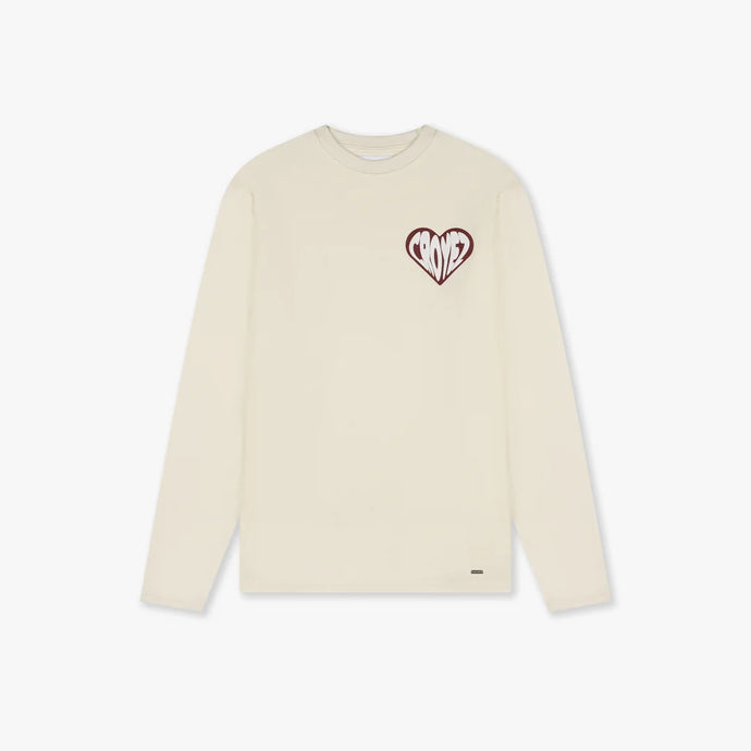 CROYEZ PUFFED HEART LONGSLEEVE T-SHIRT Off White