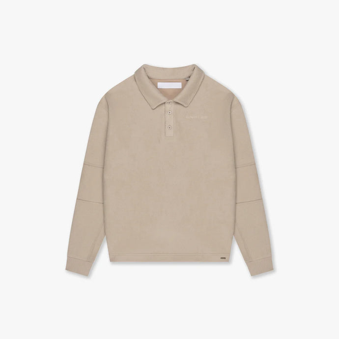 CROYEZ FLEECE POLO SWEATER | SAND