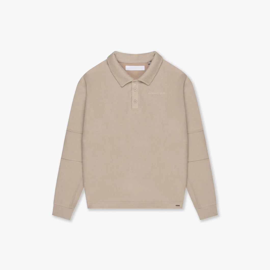 CROYEZ FLEECE POLO SWEATER | SAND
