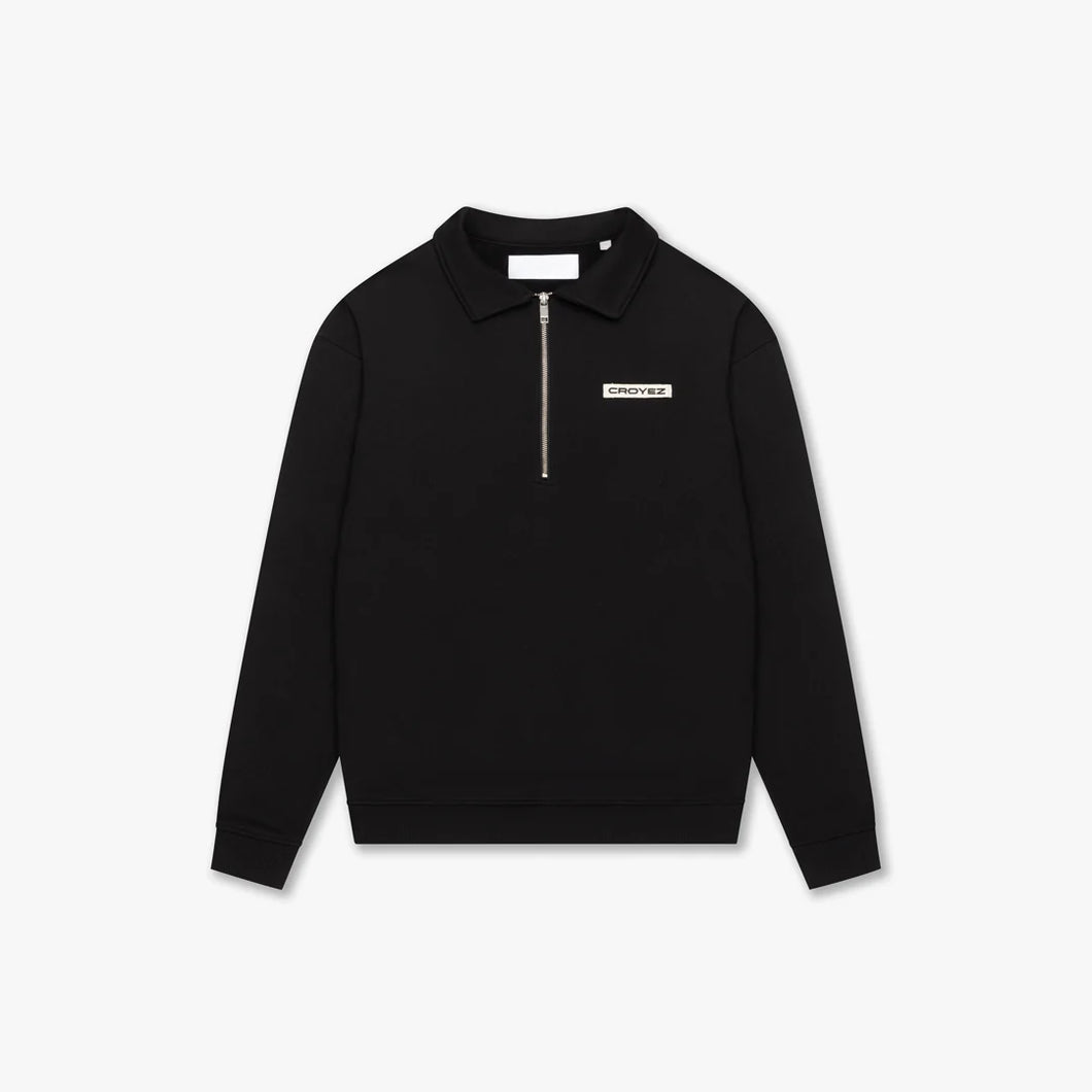 CROYEZ ETIQUETTE HALF-ZIP SWEATER - Black