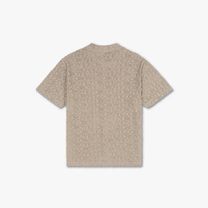 CROYEZ MONOGRAM TOWELLING SHIRT - Stone