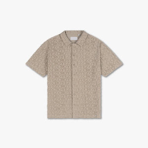 CROYEZ MONOGRAM TOWELLING SHIRT - Stone
