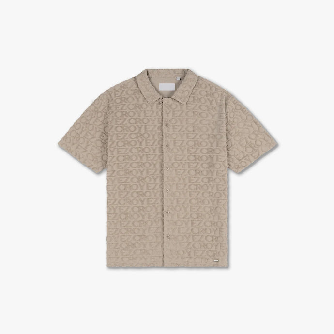 CROYEZ MONOGRAM TOWELLING SHIRT - Stone