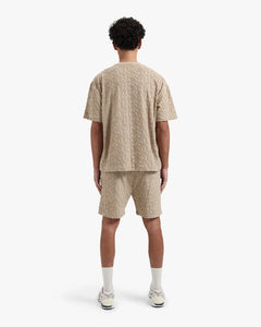 CROYEZ MONOGRAM TOWELLING T-SHIRT - Stone