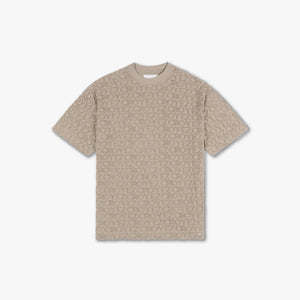 CROYEZ MONOGRAM TOWELLING T-SHIRT - Stone