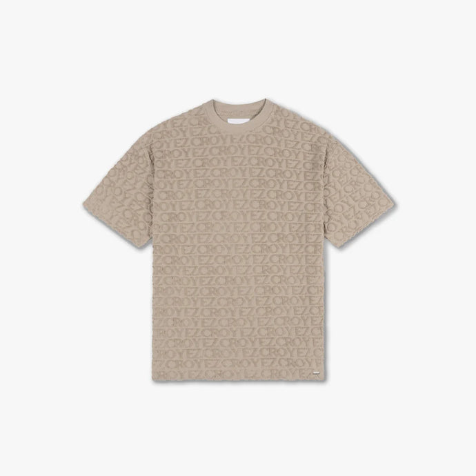 CROYEZ MONOGRAM TOWELLING T-SHIRT - Stone