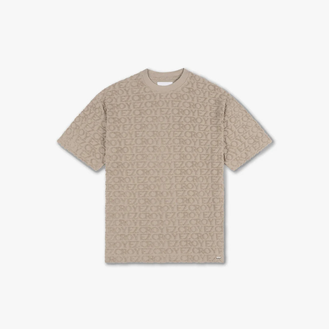 CROYEZ MONOGRAM TOWELLING T-SHIRT - Stone