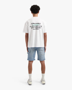 CROYEZ CD1 CARPENTER DENIM SHORTS - Light Blue