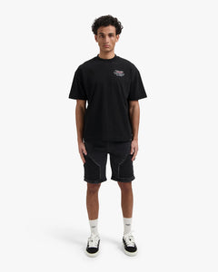 CROYEZ CD1 CARPENTER DENIM SHORTS - Black