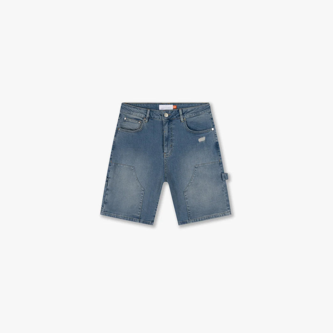 CROYEZ CD1 CARPENTER DENIM SHORTS - Light Blue