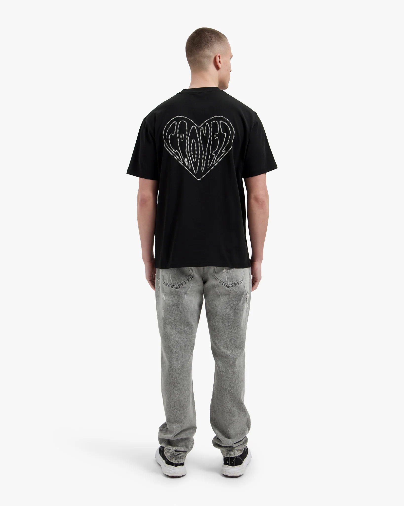 CROYEZ Stitched Heart T-Shirt Vintage Black