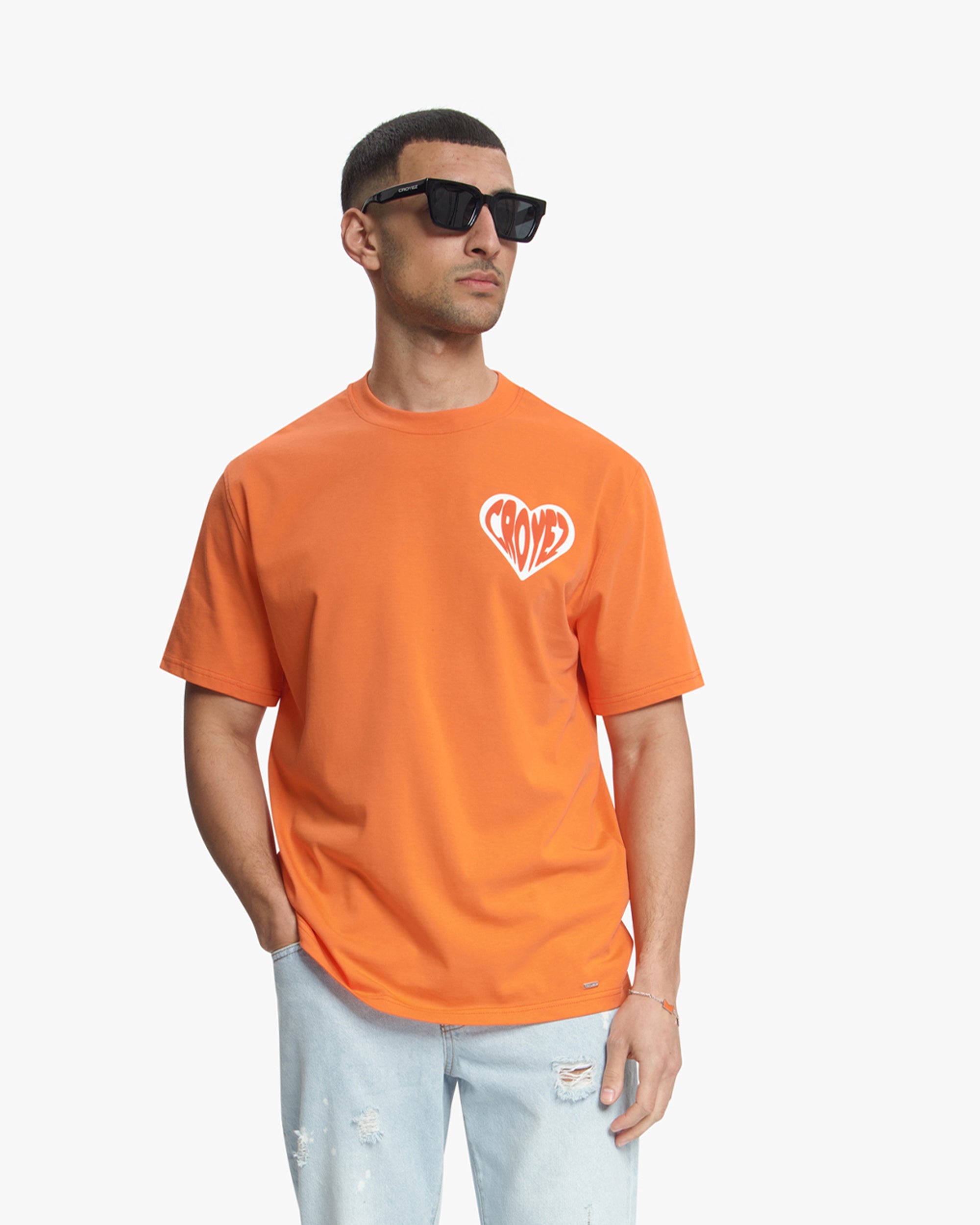 Croyez Puffed Heart T-Shirt | Orange