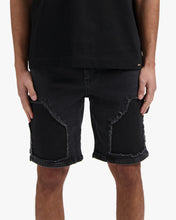 Afbeelding in Gallery-weergave laden, CROYEZ CARPENTER DENIM SHORTS - Black
