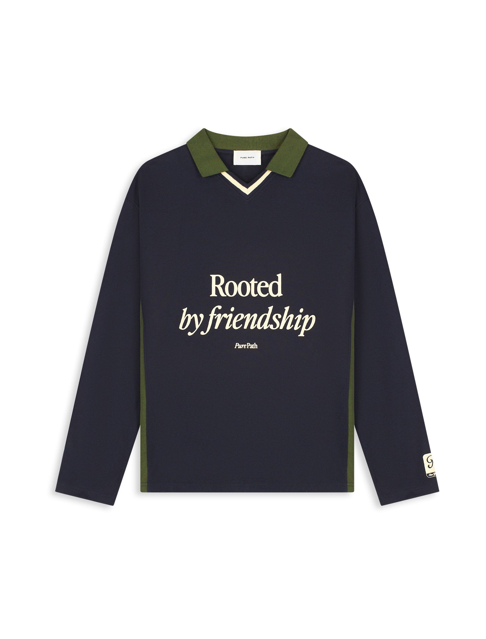 PURE PATH Rooted By Friendship Longsleeve Polo Navy