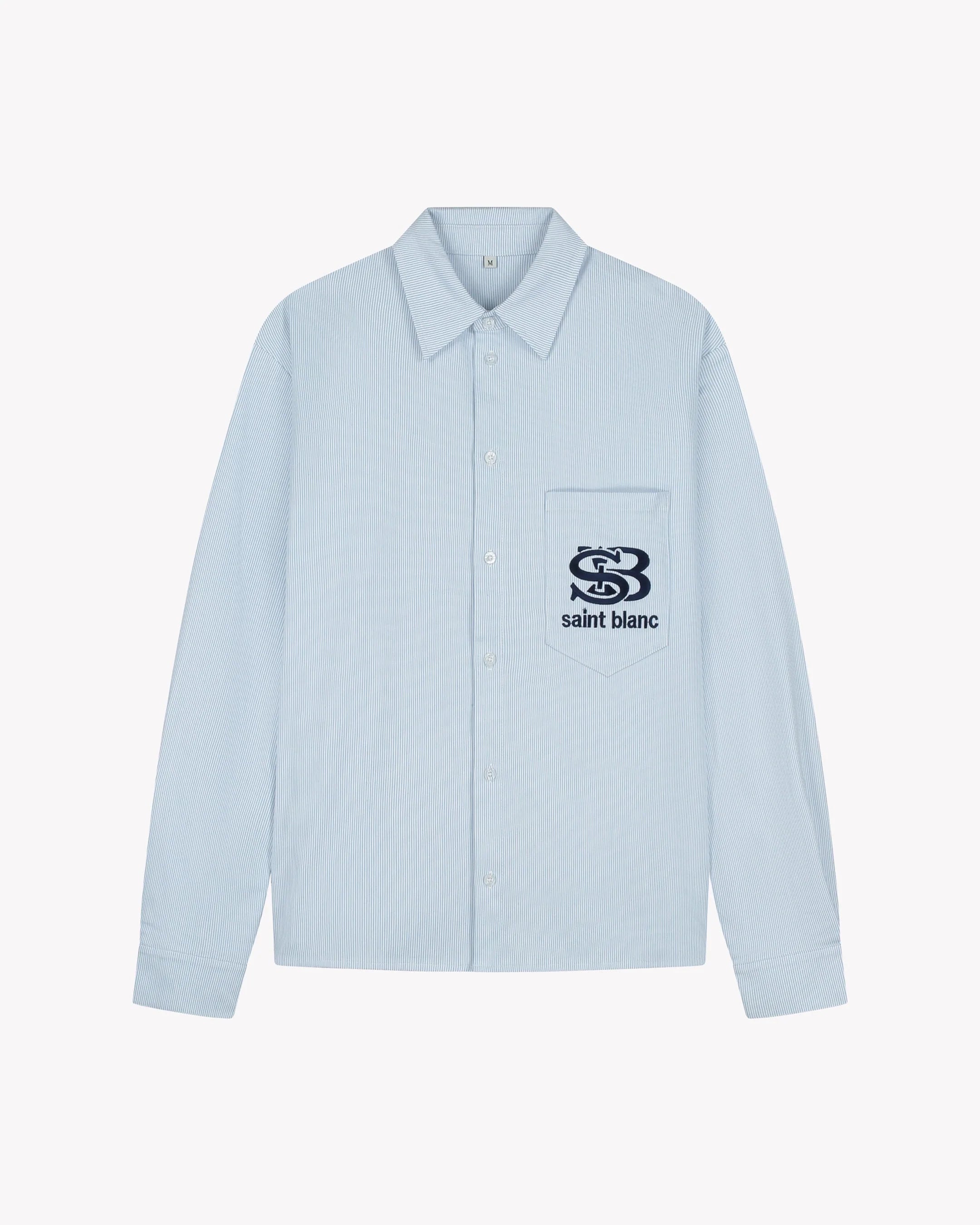 SAINT BLANC INITIALS BUTTON SHIRT Blue
