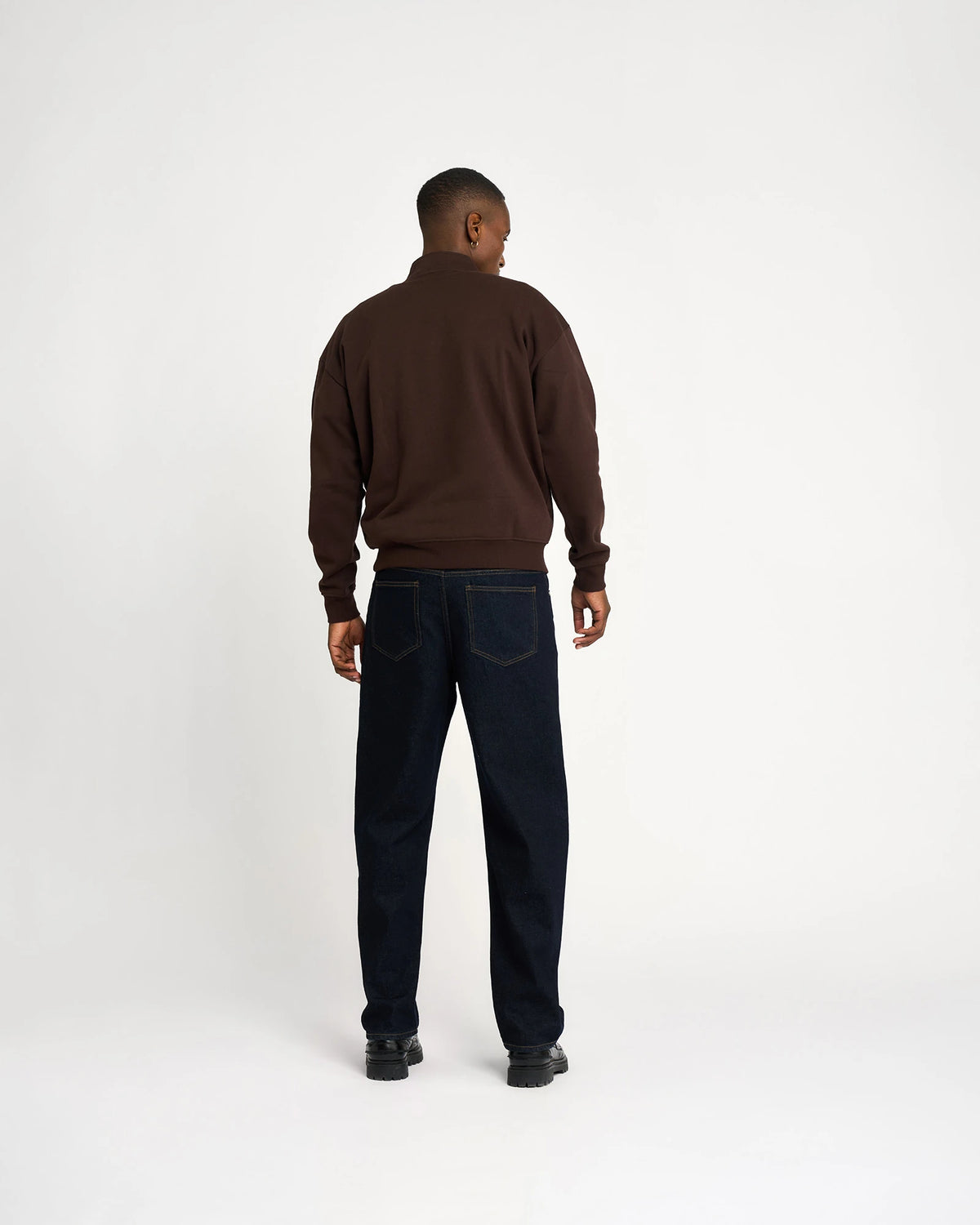 RESTERÖDS ZACK HALF ZIP SWEATER | BROWN