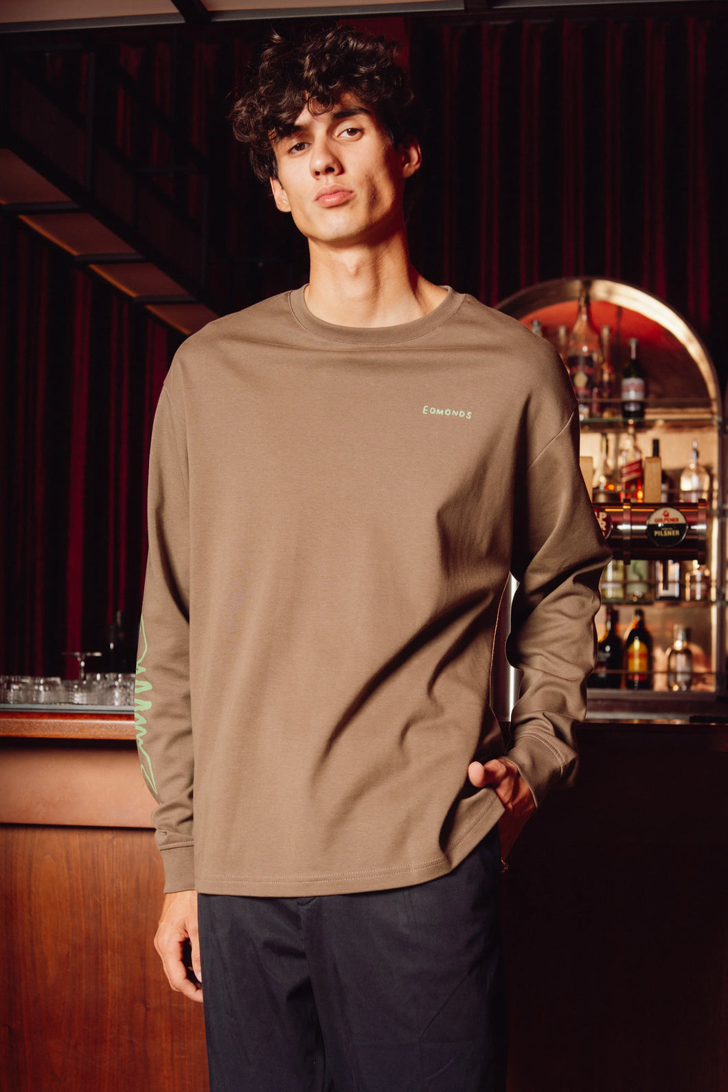 EDMONDS Le Poisson longsleeve Tee -Sand