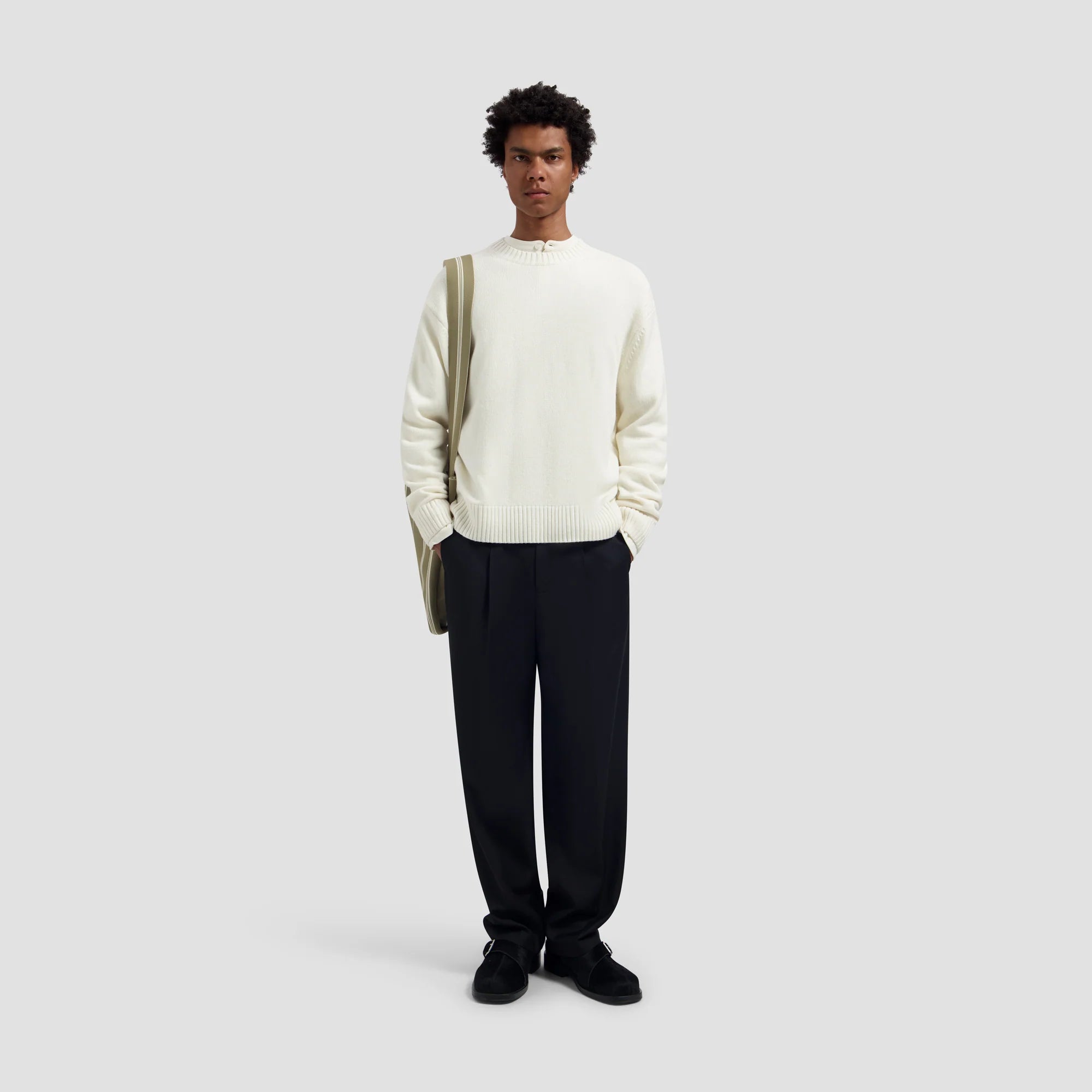 OLAF ESSENTIAL KNITTED CREWNECK Off White /Mulch